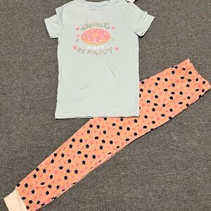 Kids Pajama Set - Light Blue and Pink Donut Design